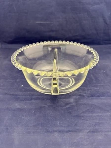 Vintage Imperial Glass Candlewick Clear Divided Mayonnaise Bowl USA - Picture 1 of 3