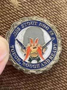 SS Stout DDG 55 tough rough and ready. F CPOA Action Not Talk challenge coin - Picture 1 of 9