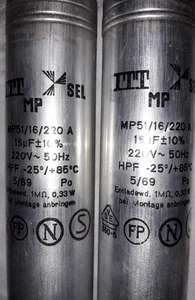 2 MP - Kondensatoren ITT 16 µF 220 V AC - Bild 1 von 2