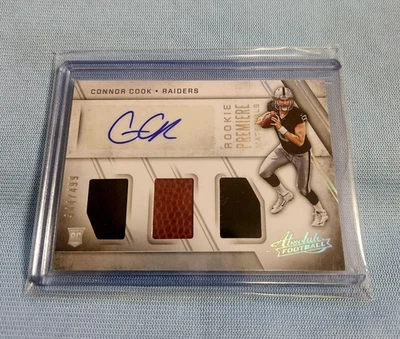 Connor Cook 2016 Panini Absolute  Rookie Premiere Material Auto #344/499 Raiders - Image 1 of 2