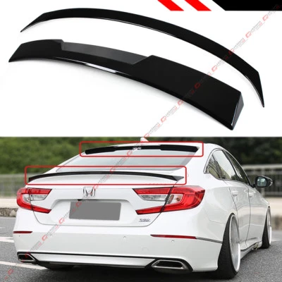 PARA 18-2022 HONDA ACCORD JDM SPOILER DE PORTA-MALAS PRETO BRILHANTE + SPOILER DE TETO DA JANELA TRASEIRA - Imagem 1 de 4
