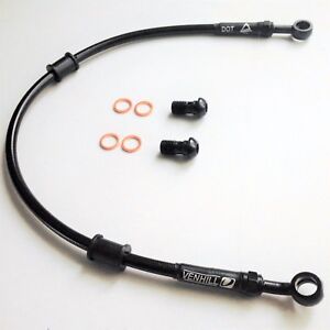 Pro Braking PBR1742-CLR-SIL Rear Braided Brake Line Transparent Hose & Stainless Banjos Pro Braking PBR1742-CLR-SIL Rear Braided Brake Line Transparent Hose & Stainless Banjos