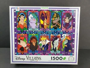 Disney Villains Jigsaw Puzzle Collage Ceaco 1500 Pieces 100% COMPLETE w/Poster - Picture 1 of 9