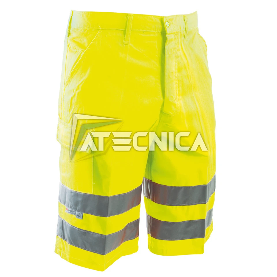Bermuda giallo alta visibilità catarinfrangente AERRE ACV pantalone corto ISO E - Immagine 1 di 1