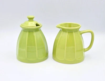 Crema y azúcar verde aguacate Chantal con tapa 2006 8 oz como nuevo Foto 1 de 4