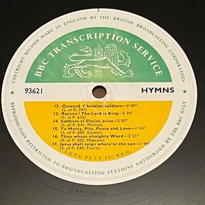 BBC TRANSCRIPION SERVICE Hymns Vinyl LP Album BBC 93621 / 93622 UK - Picture 1 of 9