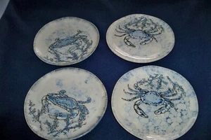 4 Spectrum Designz Chesapeake Bay Blue Crab 6” Appetizer Plates - Picture 1 of 4