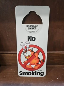 Garfield Cartoon Cat No Smoking Sign Vintage Poster Funny Humor Feline 1978 - Picture 1 of 2