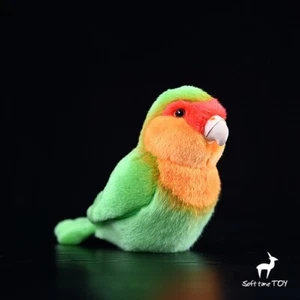 Simulation Lovebird Green Peach Peony Parrot Stuffed Animal Plush Toy Doll - Picture 1 of 8