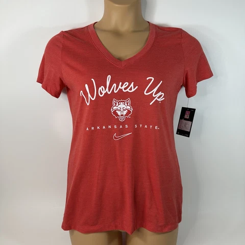 Nike Arkansas State University Red Wolves T-Shirt Tee Red Womens Small S Cover