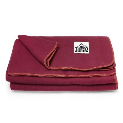"Manta de lana militar grande - 4,5 lb cálida y gruesa supervivencia de emergencia 64x90"" - roja" Foto 1 de 4