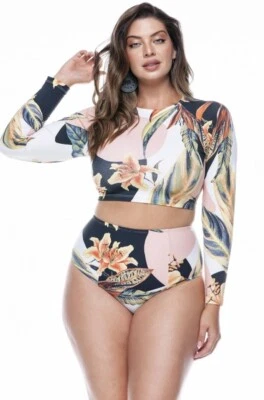 Búzios Brasileño Talla Grande Recortado Manga Larga Estampado TALLA 4XL - LEHONA  Foto 1 de 2