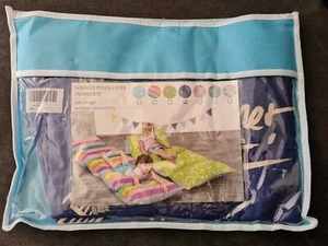 Girls Floor Lounger Cover Pillow Cover Fits King Queen Blue Fun Print NEW 92x29" - Picture 1 of 5