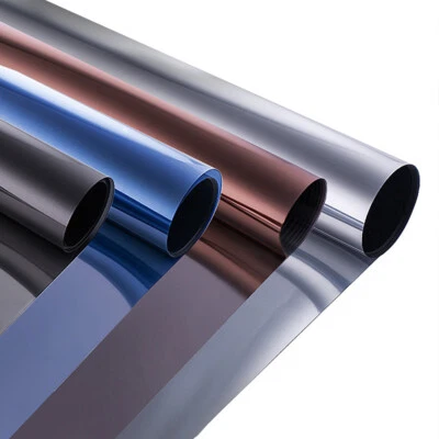 Lámina adhesiva de privacidad unidireccional para espejo de ventana calor UV reflectante tinte lámina hogar Foto 1 de 4