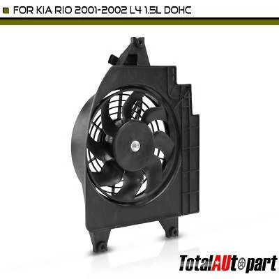 Ventilador condensador aire acondicionado con montaje de cubierta para Kia Rio 2001-2002 1,5 L 0K30A61710E Foto 1 de 4