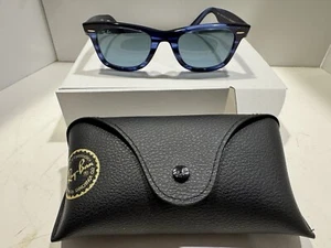 Ray Ban BIO-ACETATE Wayfarer RB2140 1361/R5 50-22 150 3N Blue Lense Sunglasses - Picture 1 of 6