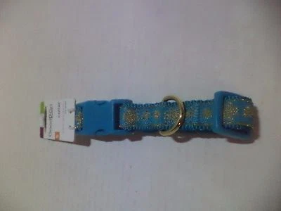 Good2Go Teal & Gold Paisley 狗项圈 内置幻灯片 快速轻松调整,S — 第 1/4 张图片