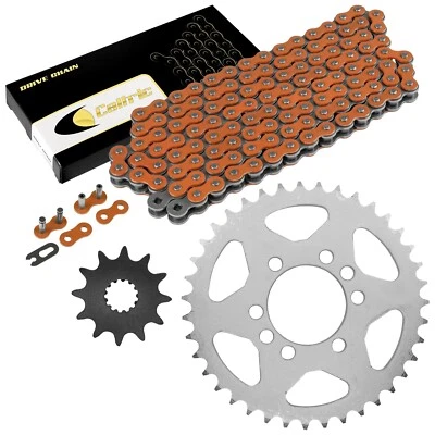 Kit de cadena de transmisión y piñones naranja para Suzuki LT250S Quadsport 250 1989 1990 Foto 1 de 4