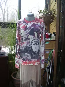 MADE IN ITALY $469 PRINTED ARTWORKS MARLON BRANDO CASHMERE SILK WOOL SWEATER - Picture 1 of 8