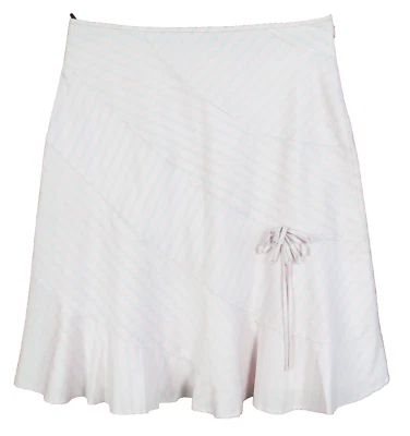 SK19234- ELEVENSES 女式轻便棉质 A 字裙花朵条纹 8 码 — 第 1/4 张图片