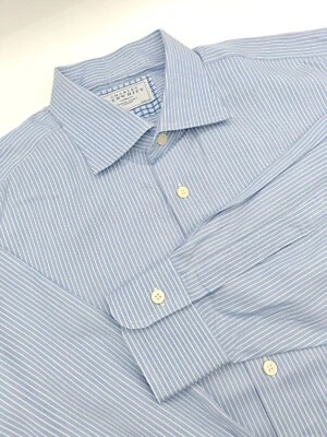 🇬🇧 Camisa de vestir Charles Tyrwhitt 100 % algodón 17x35 rayas azules Foto 1 de 4