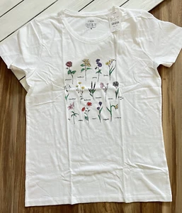 J. Camiseta de coleccionista ""Flower Grid"" para mujer Crew Factory - Imagen 1 de 4