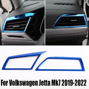 For Volkswagen Jetta Mk7 2019-2022 Steel Blue Console L&R Air Outlet Vent Trim