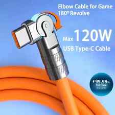 120W 7A Fast Charge USB Type C Cable 180 Degree Rotation Elbow Cable for Game fo