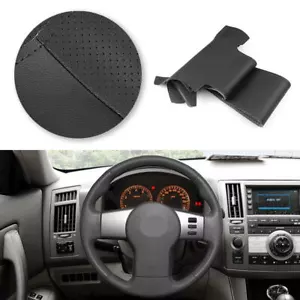 Black Steering Wheel Leather Cover For Nissan Pathfinder III 2005-15 Xterra - Picture 1 of 9