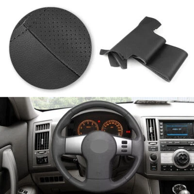 Black Steering Wheel Leather Cover For Nissan Pathfinder III 2005-15 Xterra - Image 1 of 4