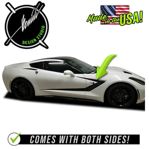 C7 Corvette Side Door Scallop Stripes Vinyl Graphics Fits 2014-2019 - Picture 1 of 11