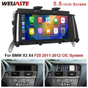 Fit For BMW X3 X4 F25 2011 2012 CIC Stereo Carplay 8.8'' Car Multimedia Screen - Picture 1 of 12