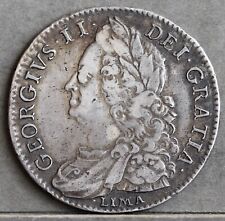 George II Sterling Silver Halfcrown. 1746 Lima, 1746/5 Overdate. ESC1689 R, Rare