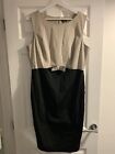 Phase Eight Lovely Black And Beige Bow dress size 16