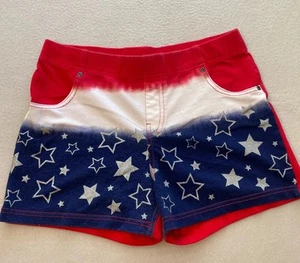 4th of July Shorts Girls XL Multicolor Stretch Elastic Waist Pull On Pocket - Picture 1 of 12