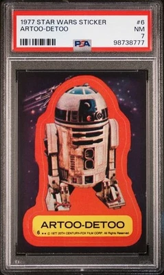 PSA 7 NM R2-D2 1977 STAR WARS STICKER #6 ARTOO-DETOO GRADED LUCASFILM R2D2 TPHLC - Image 1 of 2