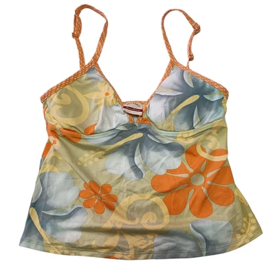 Винтажный Tommy Bahama женщин размер маленький танкини пастель цветочный зеленый синий оранжевый - Изображение 1 из 4