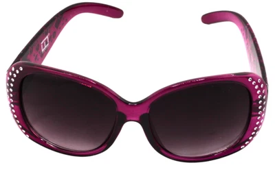 GAFAS DE SOL - Marco púrpura de gran tamaño con detalles plateados glamour moda Foto 1 de 4