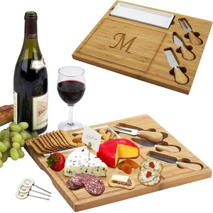 Picnic At Ascot Personalized Monogrammed Engraved Bamboo Cutting Board for Chees - Picture 1 of 4