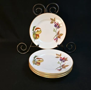 Royal Worcester 4 Brotteller Evesham Gold Fruits England 1961-2015 - Bild 1 von 15