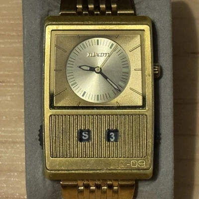 Nixon The Score SK-09 "To Revert" Gold Metal Counter Men's Analog Watch RUNS - Image 1 of 4