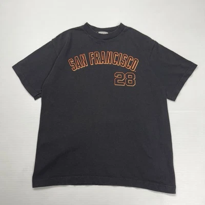 Camiseta MLB Gigantes de San Francisco Juvenil L Buster Posey #28 Jugador Logo Béisbol Foto 1 de 4