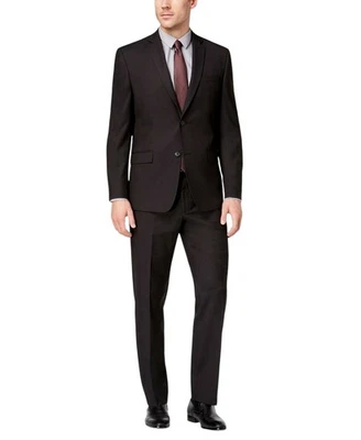 Traje Marc New York Para Hombres Ajuste Moderno 2 Piezas 42 L/35 Cintura Negro Sólido Elástico Foto 1 de 4