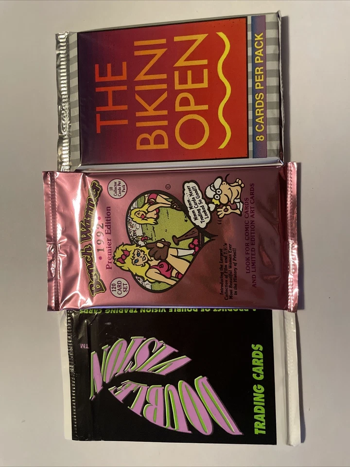 3 Adult 💋 Trading Collector Card Packs: Bench Warmers Double Vision Bikini Open - Image 1 of 1
