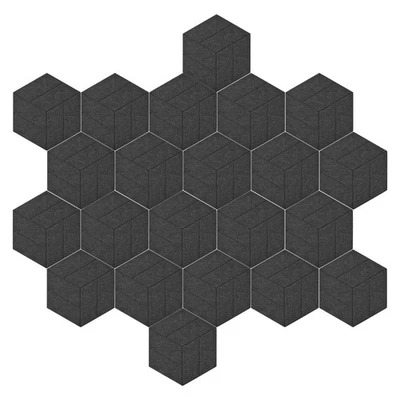 Acoustic Panels Self Adhesive Hex Panel 12"x10" 22Packs Solid Figure Board Black Foto 1 de 4