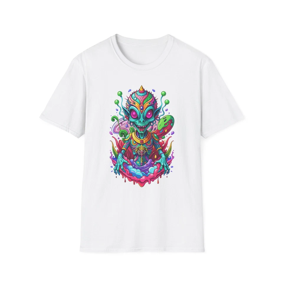 Camiseta Psychedelic Vibrant Alien, Unisex Foto 1 de 1