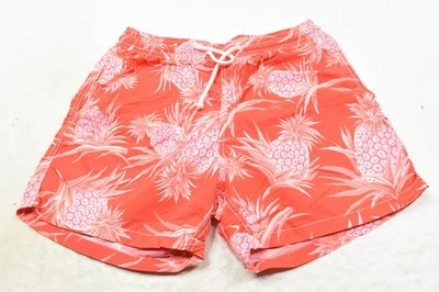 VILEBREQUIN Swim Shorts Mens Large Red Pink Pineapples Mesh Lined 5" Beach - Image 1 of 4