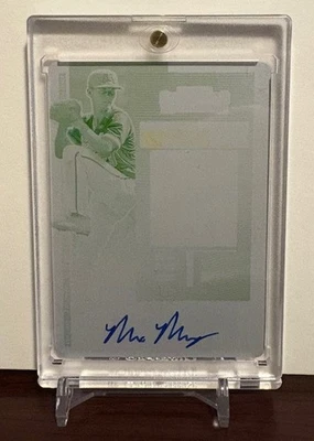 Max Meyer 2020 Contenders Yellow Printing Plate Autograph #1/1 - Miami Marlins - Image 1 of 2