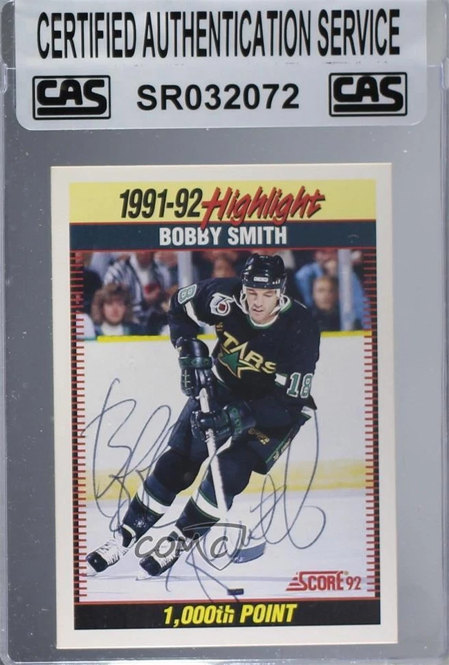 CAS Certified 1992-93 Score Bobby Smith #446 Sealed Auto - Image 1 of 2