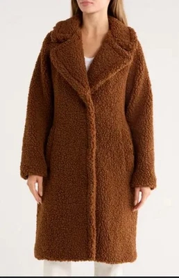 Abrigo de piel de oveja sintética Missy Lucky Brand abrigo de oso de peluche talla mediana Foto 1 de 4